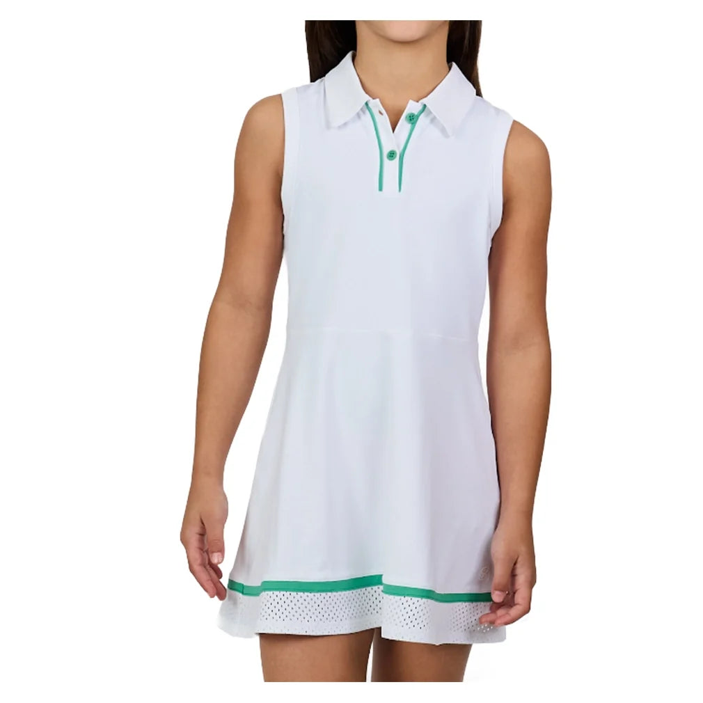 Girls' Tennis Dress White,Apparel,Sofibella,White,XS,Tennis Express,4098ALW