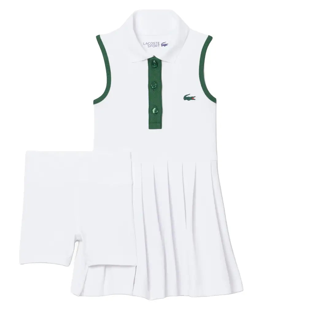 Girls' Heritage Pique Tennis Dress-Apparel-Lacoste-447284-W8L-1-Tennis Express