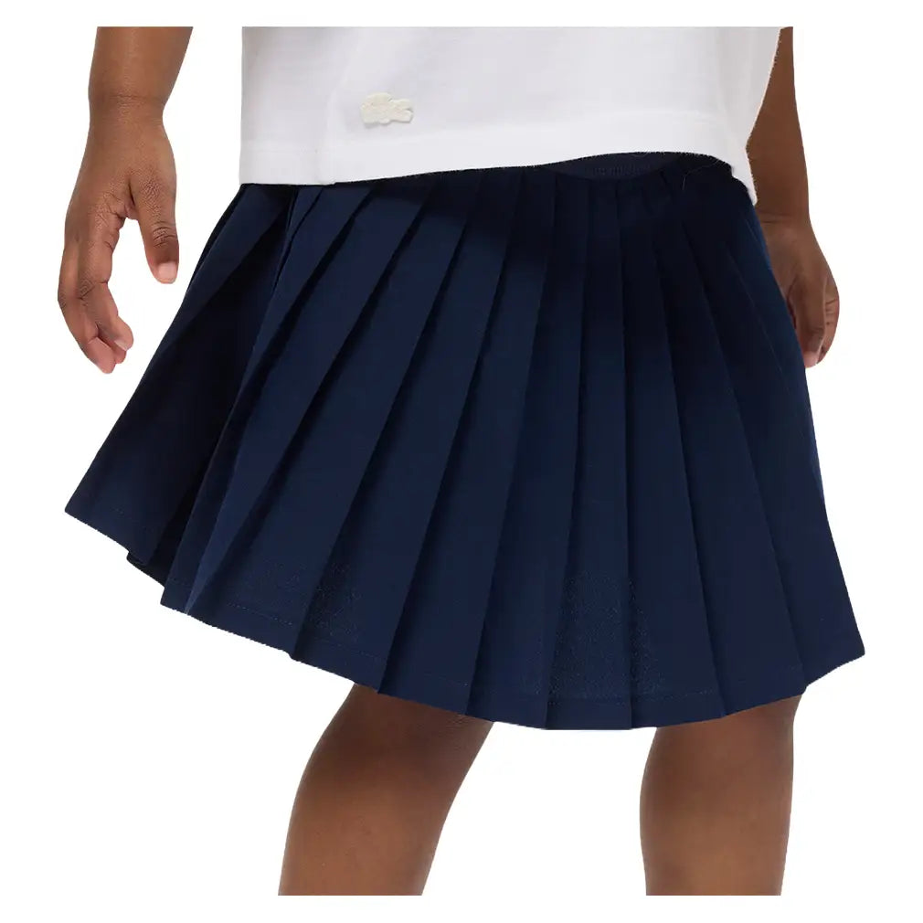 Girls' Logo Sport Pleated Tennis Skirt-Apparel-Lacoste-447286-UGW-3-Tennis Express