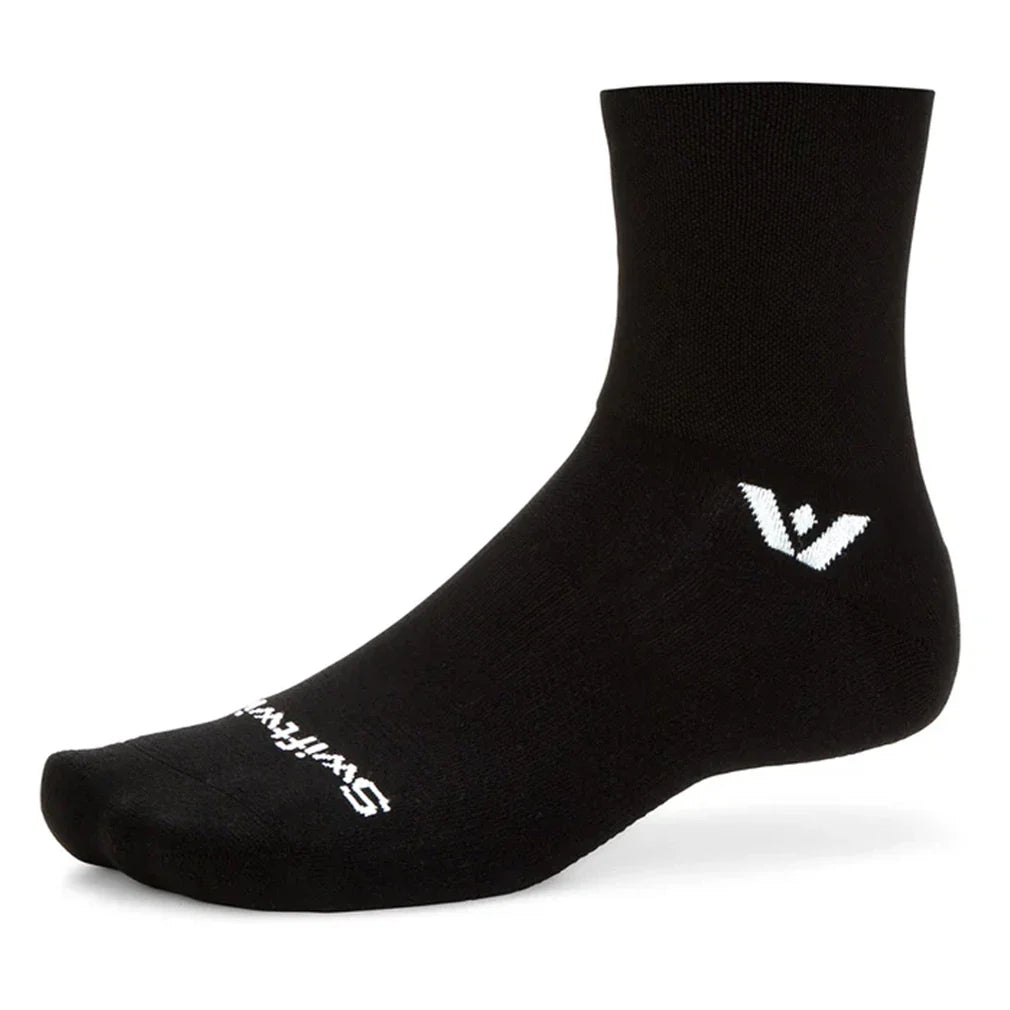 Aspire Quarter Crew High Socks Black-Socks-Swiftwick-4C00001-Tennis Express