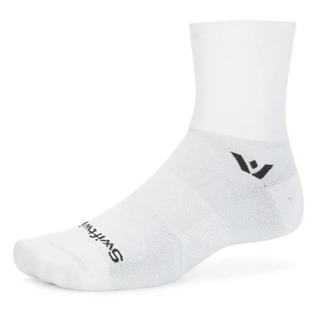 Aspire Quarter Crew High Socks White-Socks-Swiftwick-4C00002-Tennis Express