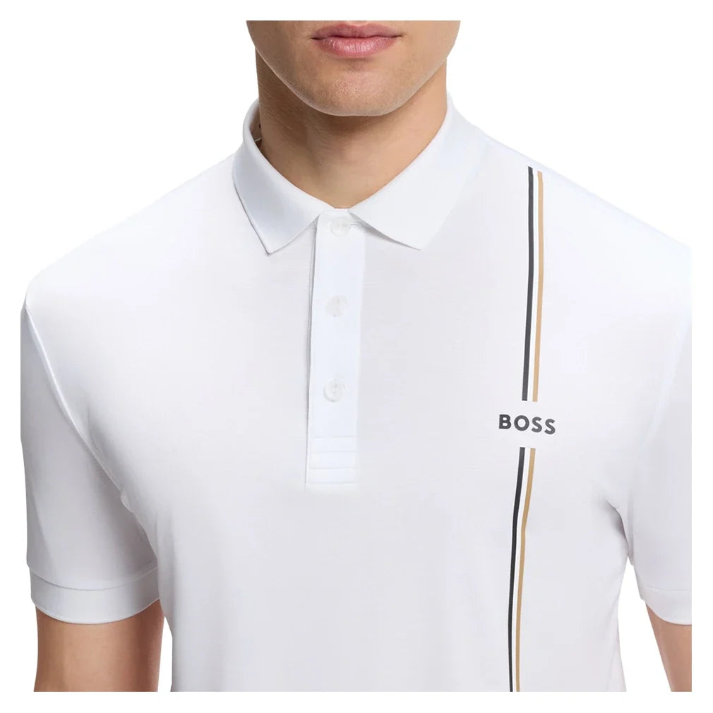 Men's TOC Game 3 Tennis Polo White,Apparel,Hugo Boss,,,Tennis Express,50563363-100F26-2