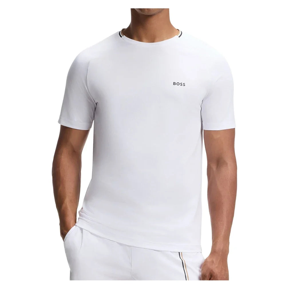 Men's TOC Game 1 Tennis Top White,Apparel,Hugo Boss,White,S,Tennis Express,50564766-100F26