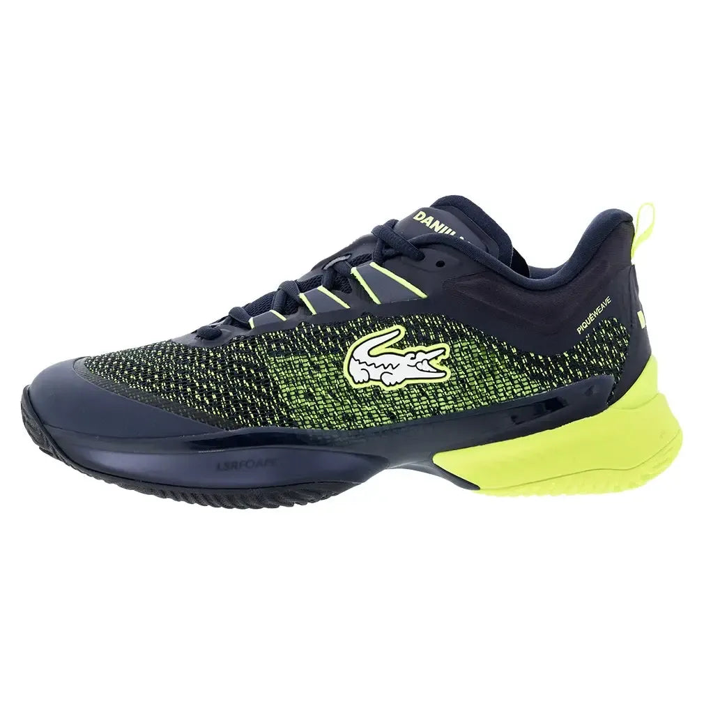 Men's Daniil Medvedev AG-LT23 Ultra Clay Tennis Shoes Navy and Yellow-Footwear-Lacoste-50SMA0218-2M3F2501copy-Tennis Express