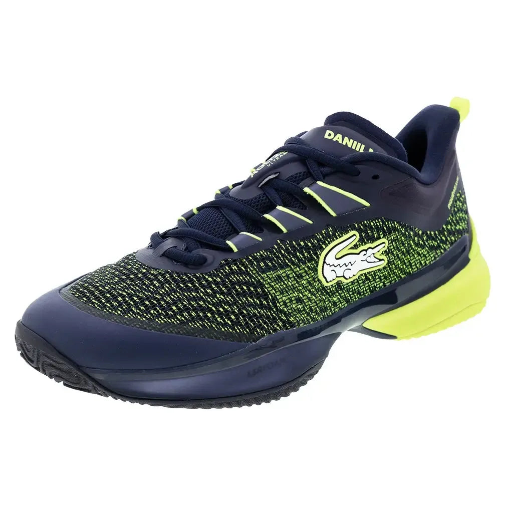 Men's Daniil Medvedev AG-LT23 Ultra Clay Tennis Shoes Navy and Yellow-Footwear-Lacoste-50SMA0218-2M3F25copy-Tennis Express
