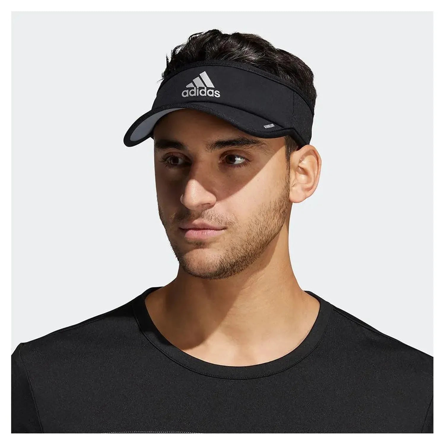 Men's Superlite 2 Visor Black and Silver Reflective-Apparel-Adidas-5153252-F21-3-Tennis Express