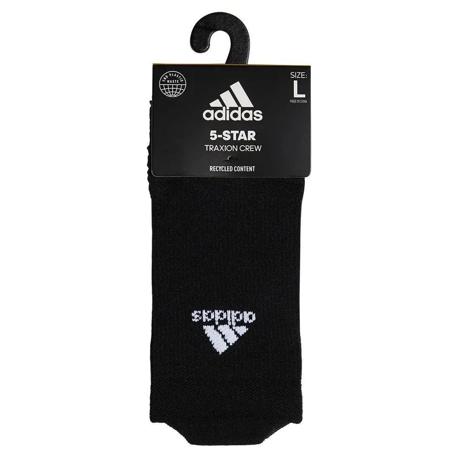 5-Star Team Traxion Crew Socks Black and White-Socks-Adidas-5153858-S22-3-Tennis Express