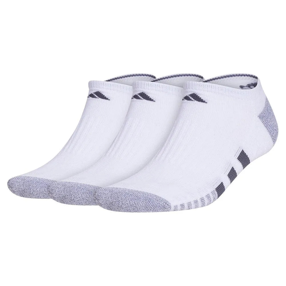 Men's Cushioned 3.0 3 Pack No Show Tennis Socks White and Onix Grey-Socks-Adidas-5155898-Tennis Express