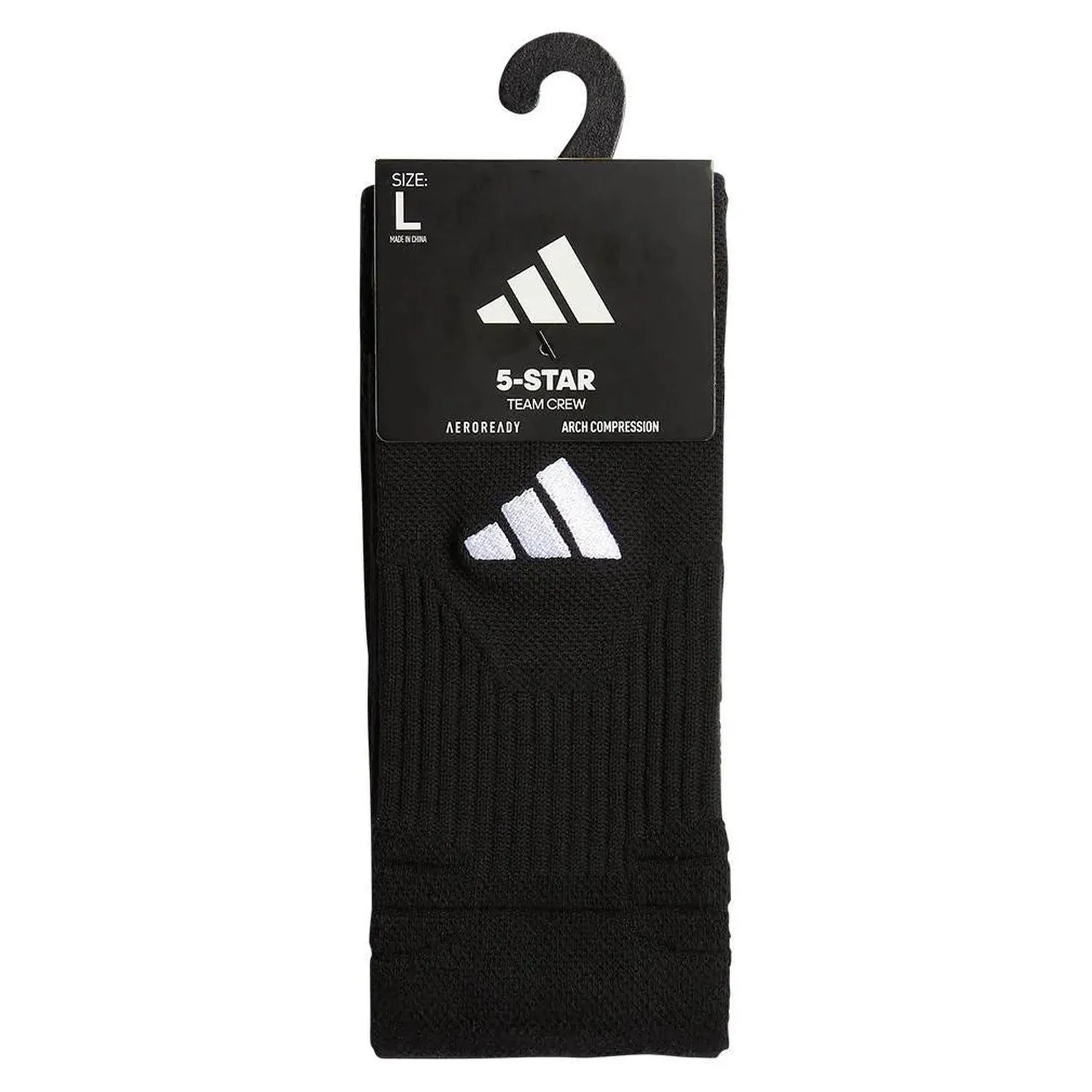 5-Star Team 2.0 Crew Socks Black and White-Socks-Adidas-5156904-4-Tennis Express