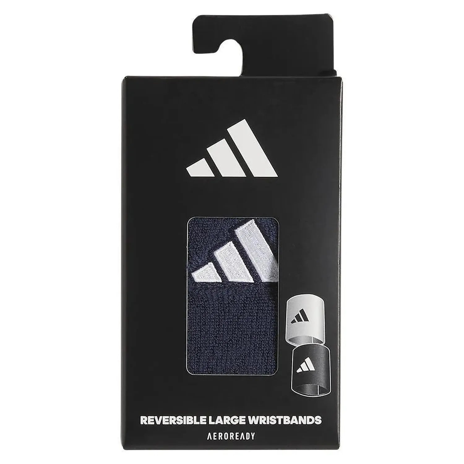 Interval Large Reversible 2.0 Wristband Collegiate Navy and White-Accessories-Adidas-5157213-3-Tennis Express