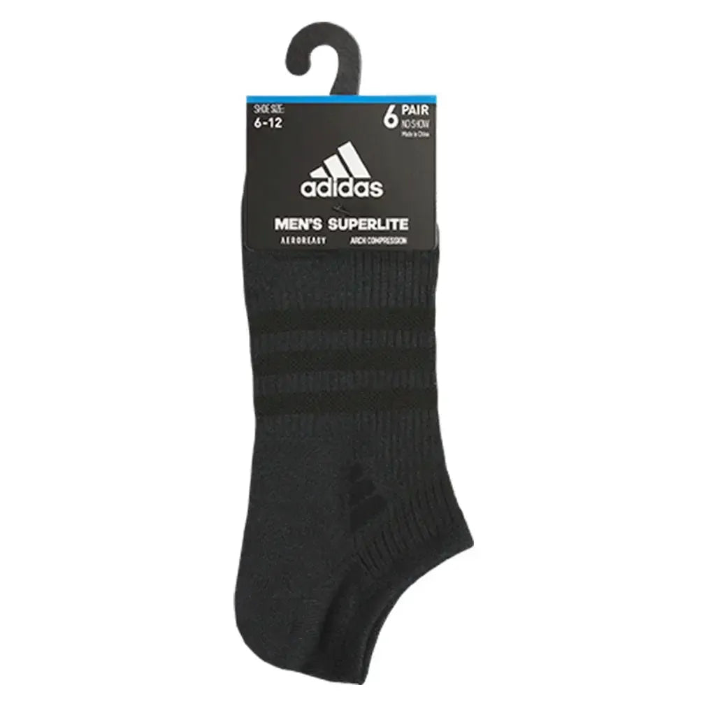 Men's Superlite 3.0 6 Pack No Show Tennis Socks Black and Night Grey-Socks-Adidas-5157894-S24-3-Tennis Express