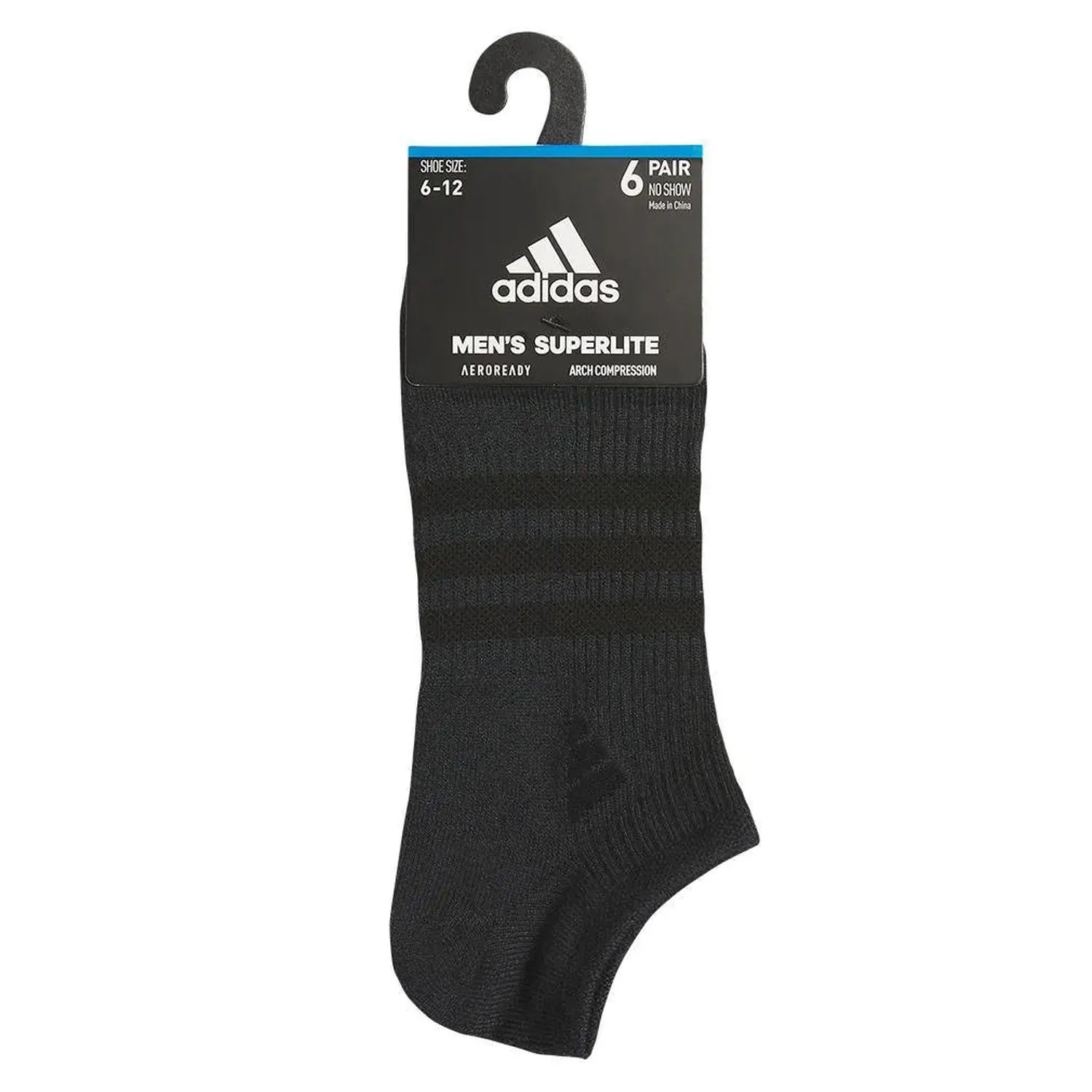 Men's Superlite 3.0 6 Pack No Show Tennis Socks Black and Night Grey-Socks-Adidas-5157894-S24-4-Tennis Express