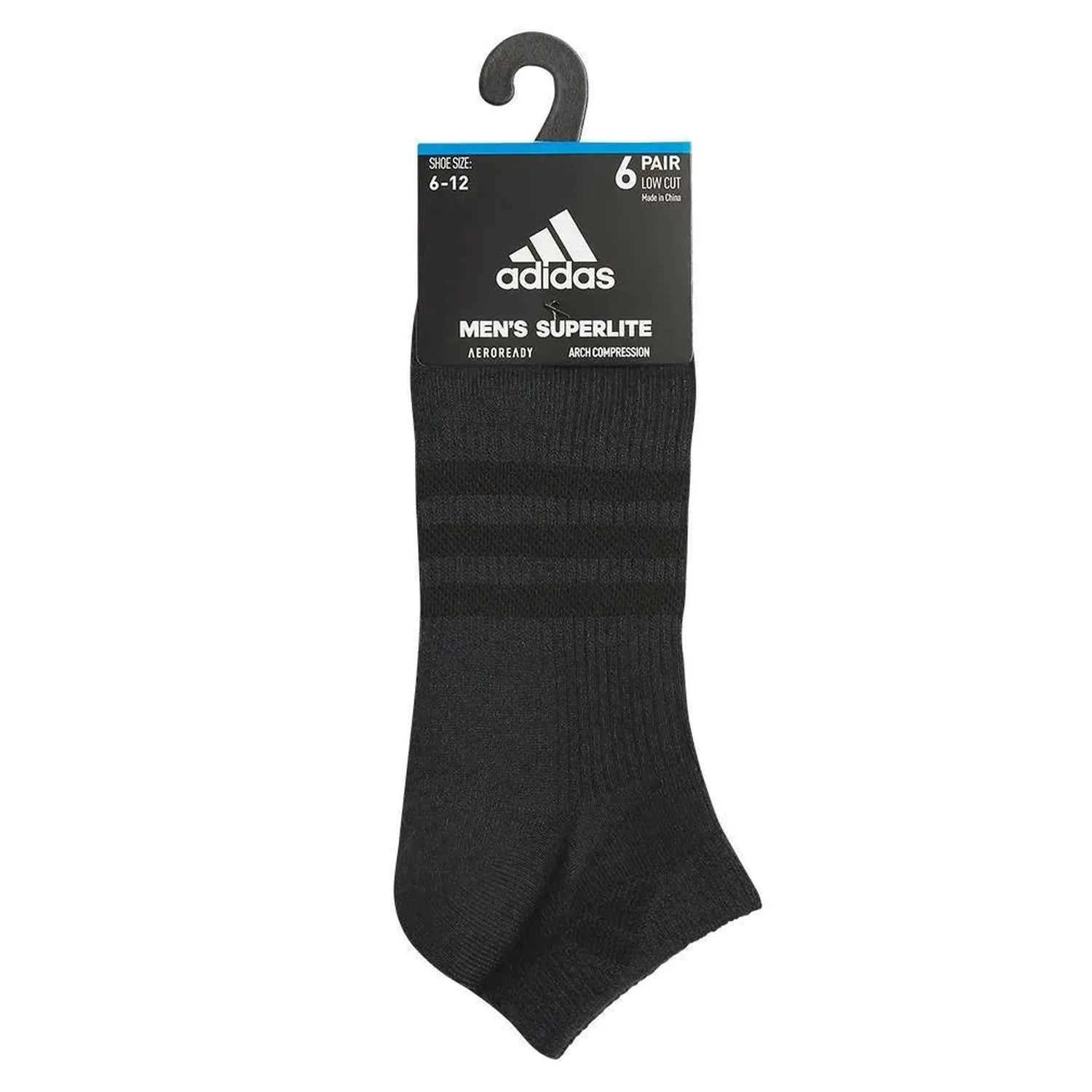 Men's Superlite 3.0 6 Pack Low Cut Tennis Socks Black and Night Grey-Socks-Adidas-5157896-S24-4-Tennis Express