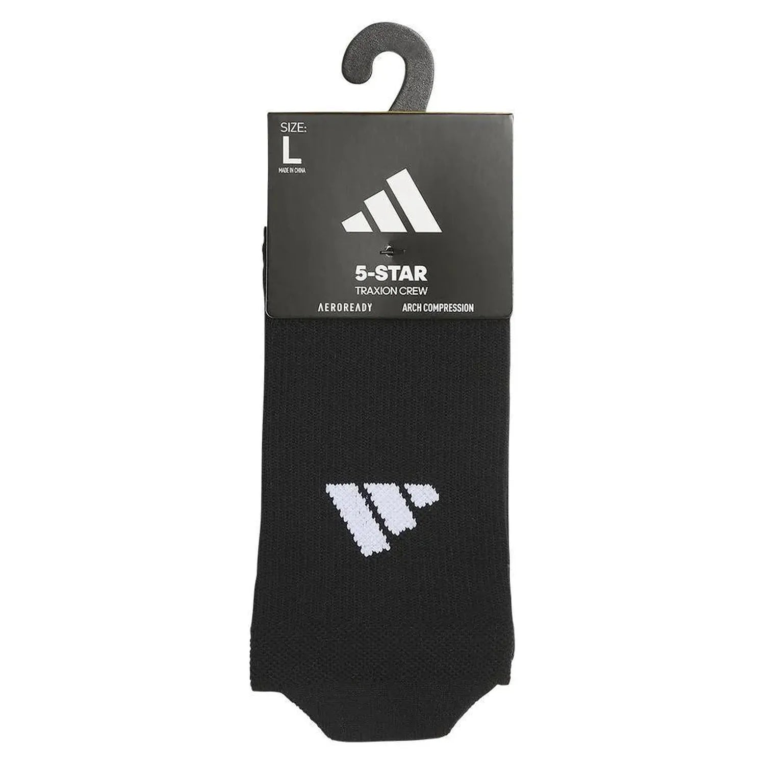 5-Star Team Traxion 2.0 Crew Socks Black and White-Socks-Adidas-5157940-4-Tennis Express