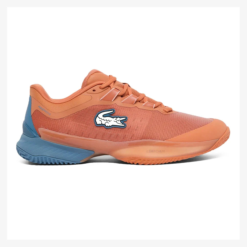 Men's CLAY Court AG-LT Ultra Tennis Shoes Orange and Blue,Footwear,Lacoste,,,Tennis Express,51SMA0013-ARE-1