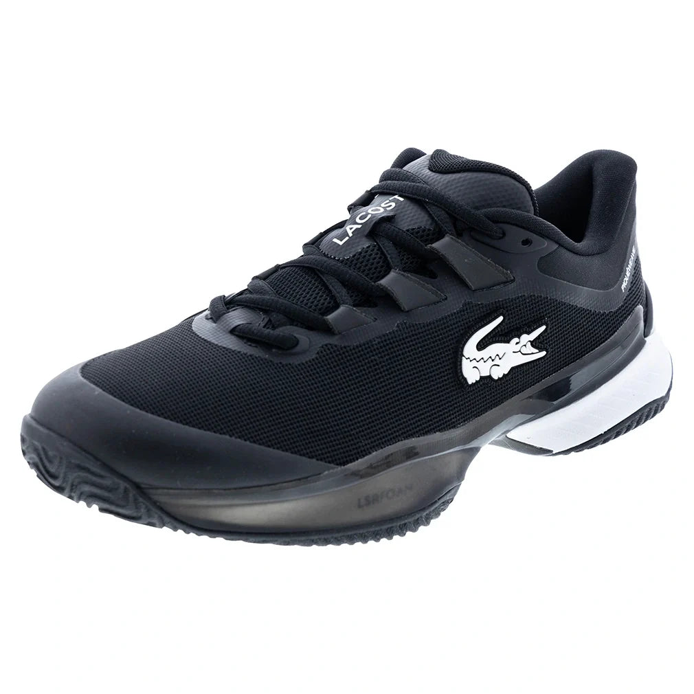Men's AG-LT Ultra Clay Tennis Shoes Black and White-Footwear-Lacoste-51SMA0014-312copy-Tennis Express