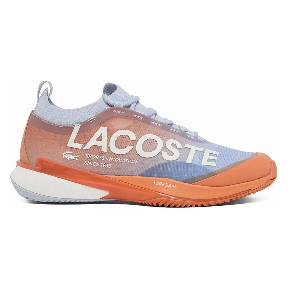 Men's CLAY Court AG-LT25 Lite Tennis Shoes Light Blue and Orange,Footwear,Lacoste,,,Tennis Express,51SMA0137_AMJ-1