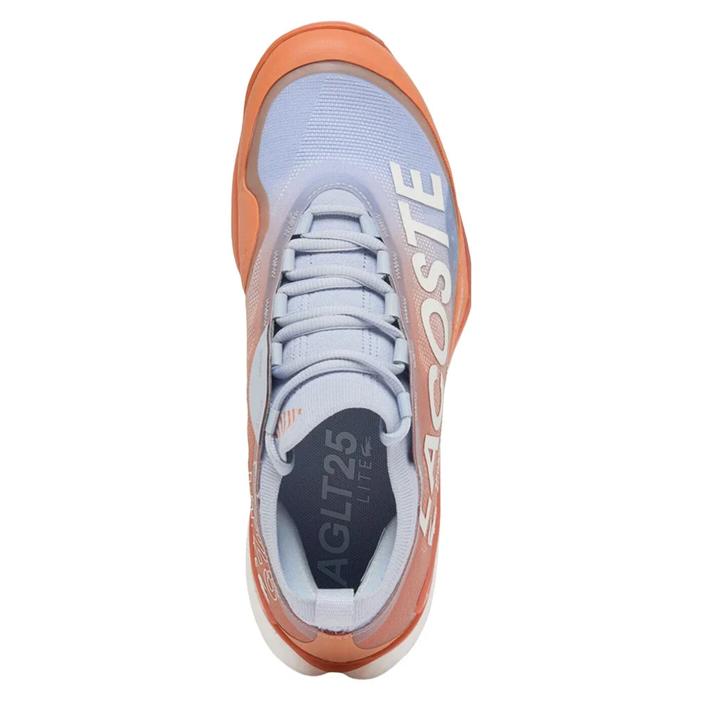 Men's CLAY Court AG-LT25 Lite Tennis Shoes Light Blue and Orange,Footwear,Lacoste,,,Tennis Express,51SMA0137_AMJ-3