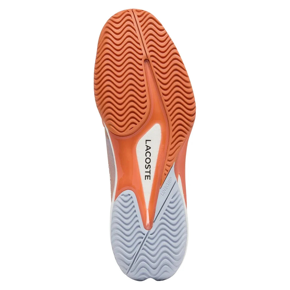Men's CLAY Court AG-LT25 Lite Tennis Shoes Light Blue and Orange,Footwear,Lacoste,,,Tennis Express,51SMA0137_AMJ-4