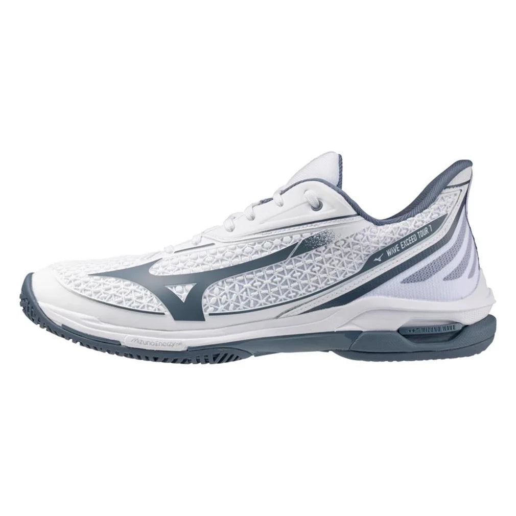 Men's Wave Exceed Tour 7 Clay Tennis Shoes White and China Blue-Footwear-Mizuno-White/China Blue-7, [current_file_name-Tennis Express