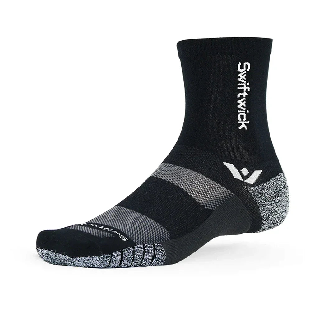 Flite XT Mid-Crew Socks Black-Socks-Swiftwick-5XP10ZZ-Tennis Express