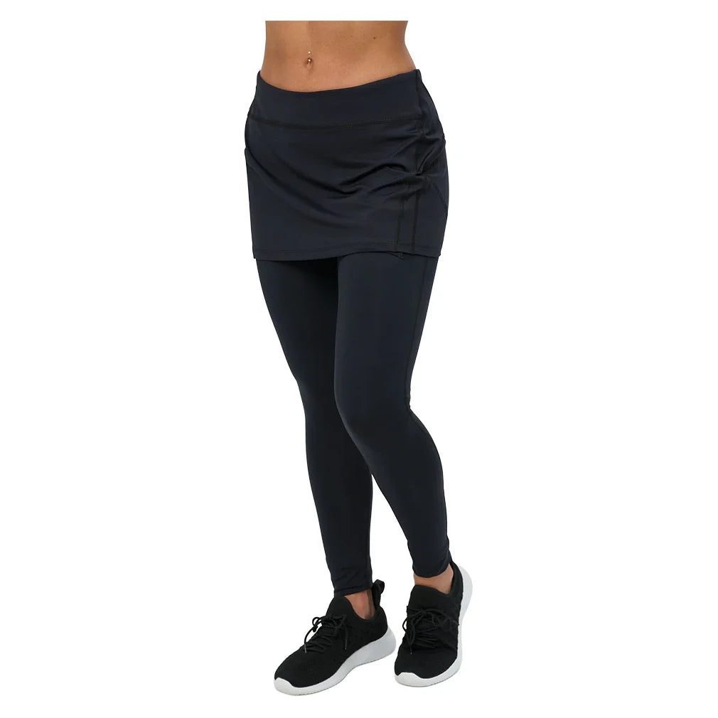Women's Tennis Skirt Leggings-Apparel-BloqUV-6004-B-Black-Tennis Express