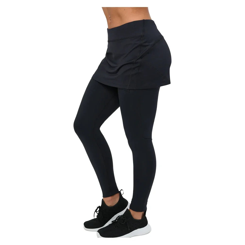 Women's Tennis Skirt Leggings-Apparel-BloqUV-6004-B-Black1-Tennis Express