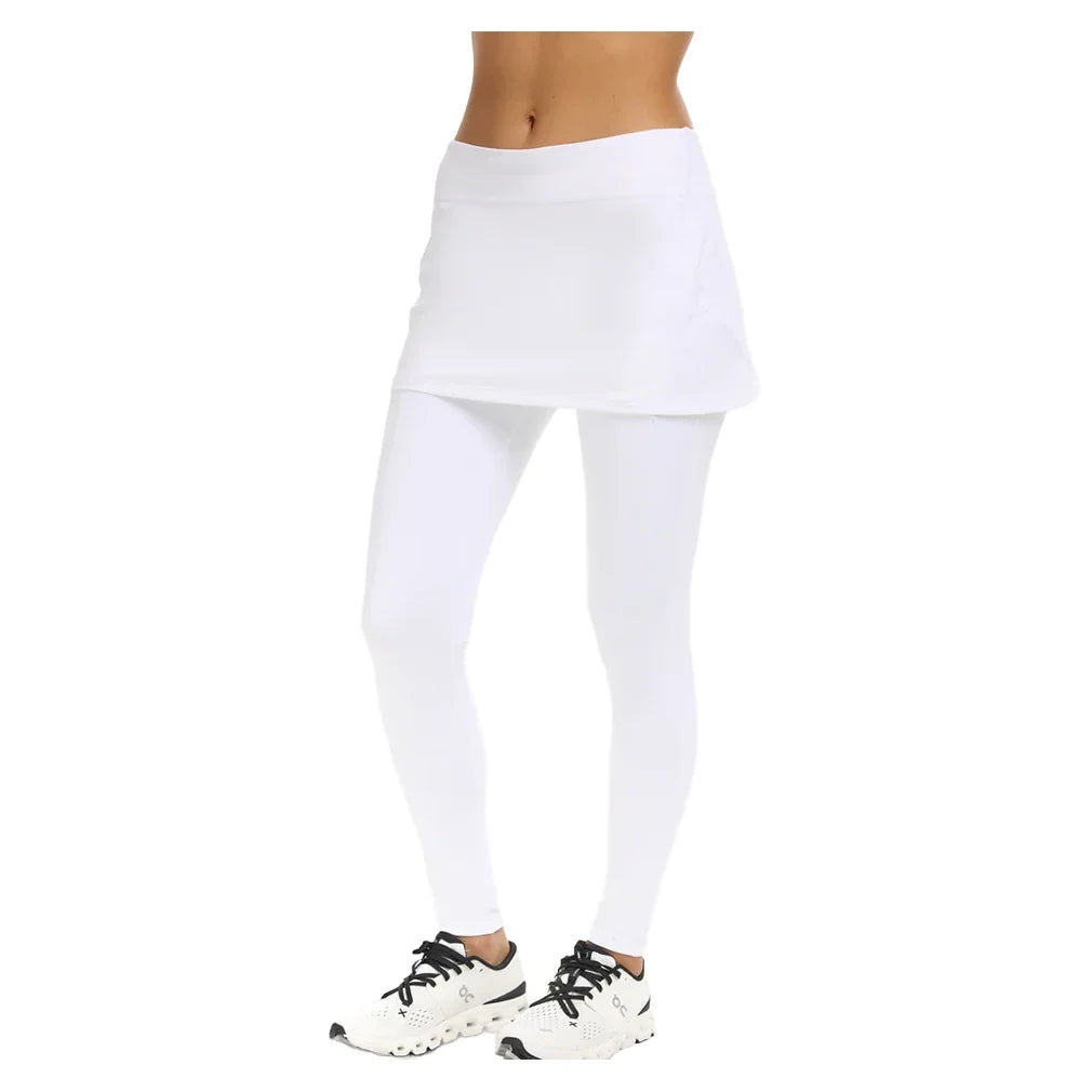 Women's Tennis Skirt Leggings-Apparel-BloqUV-6004-B-White-Tennis Express