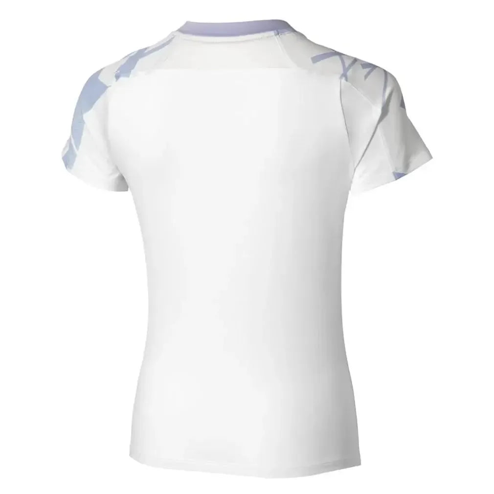 Women's Printed Tennis Tee White-Apparel-Mizuno-650012-00IBF25-1-Tennis Express