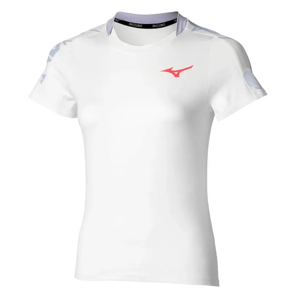 Women's Printed Tennis Tee White-Apparel-Mizuno-650012-00IBF25-Tennis Express