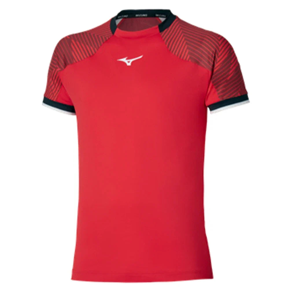 Men's Shadow Tennis Tee Fiery Red-Apparel-Mizuno-650023-1R1R-Tennis Express