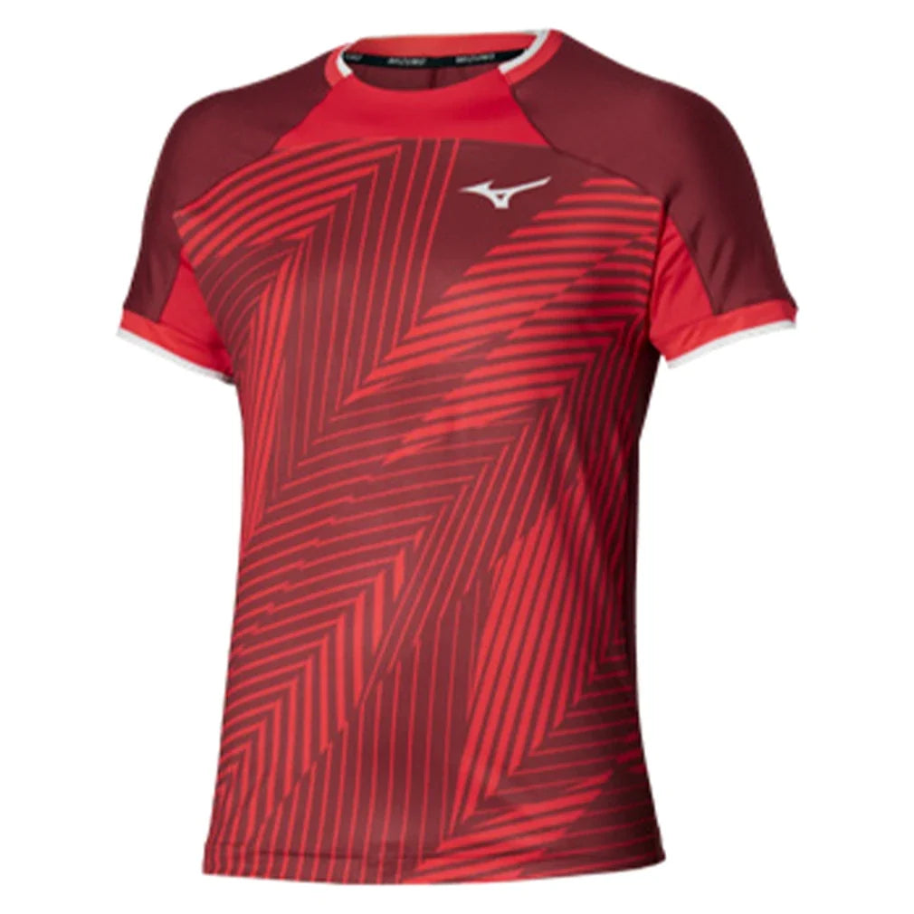 Men's Shadow Graphic Tennis Tee Sun Dried Red-Apparel-Mizuno-650025-1K1K-Tennis Express