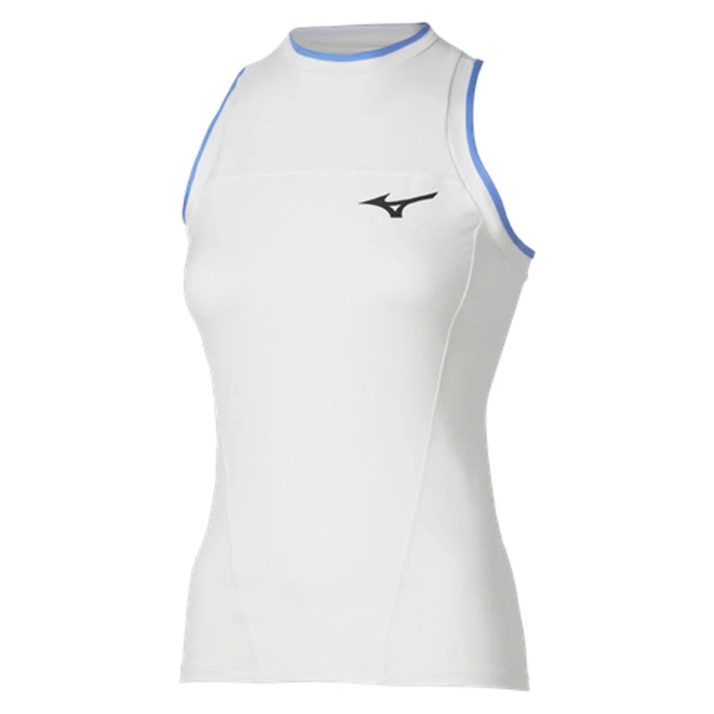Women's Printed Tennis Tank White and Yellow-Apparel-Mizuno-650029-0030-Tennis Express