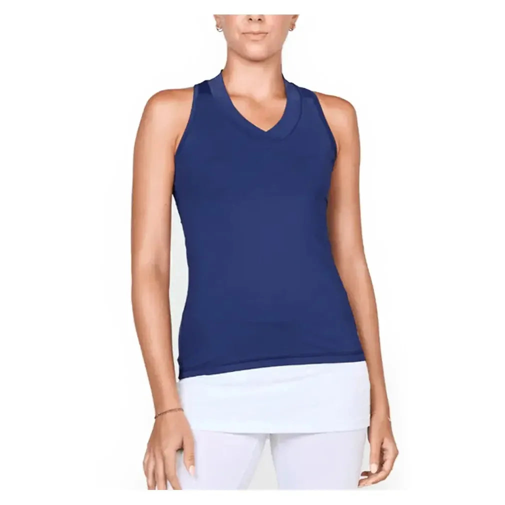 Women's UV Racerback Tennis Tank-Apparel-Sofibella-7001-B-Navy-Tennis Express