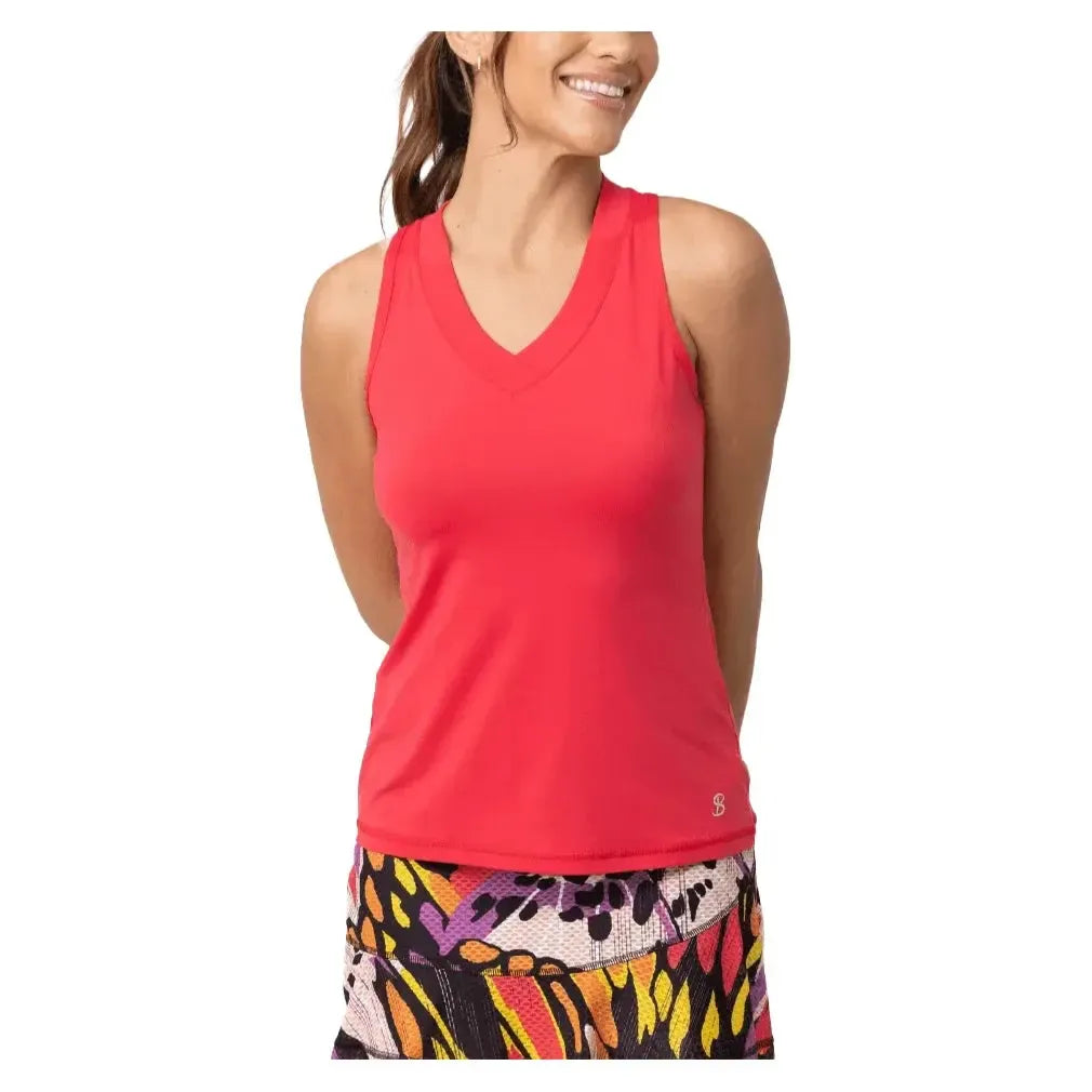 Women's UV Racerback Tennis Tank-Apparel-Sofibella-7001-BB-berred-3-Tennis Express