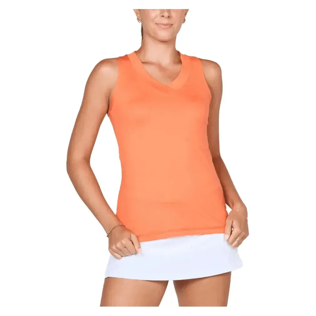 Women's UV Racerback Tennis Tank-Apparel-Sofibella-7001-BB-nec-3-Tennis Express