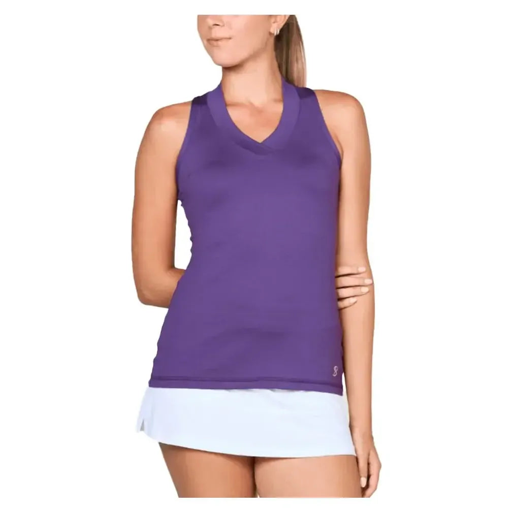 Women's UV Racerback Tennis Tank-Apparel-Sofibella-7001-BB-plum-3-Tennis Express