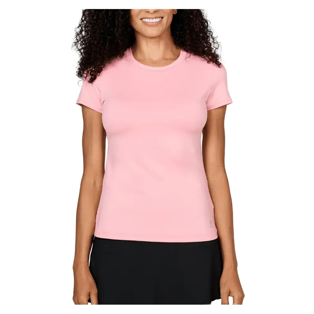 Women's UV Short Sleeve Tennis Top,Apparel,Sofibella,Bubble,XS,Tennis Express,7012-BBB-bubble-3