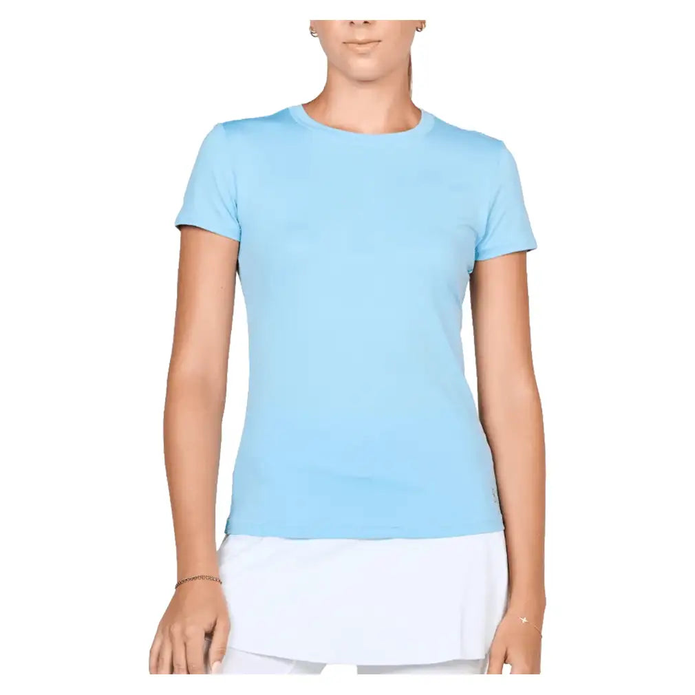 Women's UV Short Sleeve Tennis Top,Apparel,Sofibella,Cloud,XS,Tennis Express,7012-BBB-cloud-3