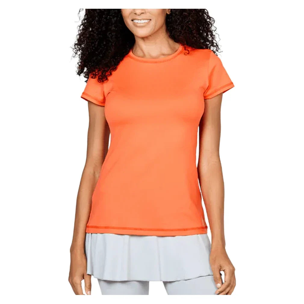 Women's UV Short Sleeve Tennis Top,Apparel,Sofibella,Nectarine,XS,Tennis Express,7012-Orange