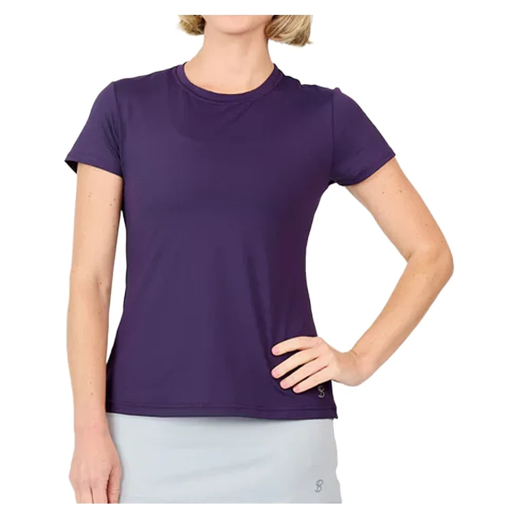 Women's UV Short Sleeve Tennis Top,Apparel,Sofibella,Plum,XS,Tennis Express,7012-Plum