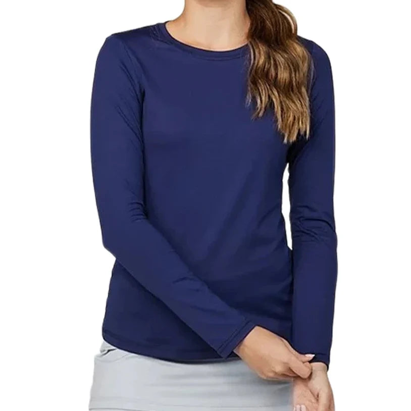 Women's UV Long Sleeve Tennis Top,Apparel,Sofibella,Navy,XS,Tennis Express,7013-B