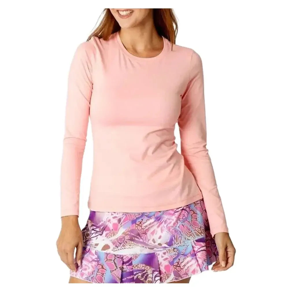 Women's UV Long Sleeve Tennis Top-Apparel-Sofibella-7013-BB-Buble-Tennis Express