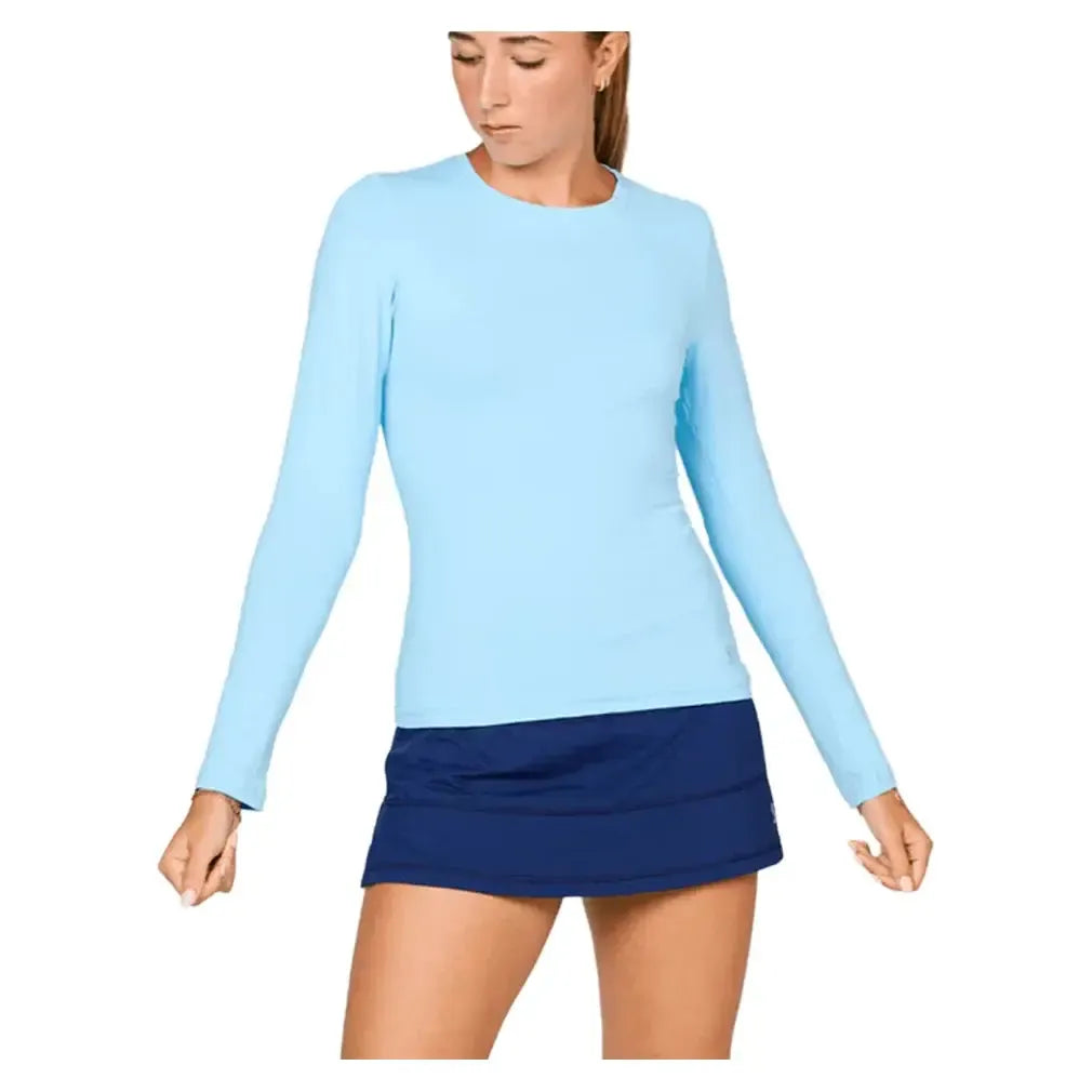 Women's UV Long Sleeve Tennis Top-Apparel-Sofibella-7013-BB-cloud-Tennis Express