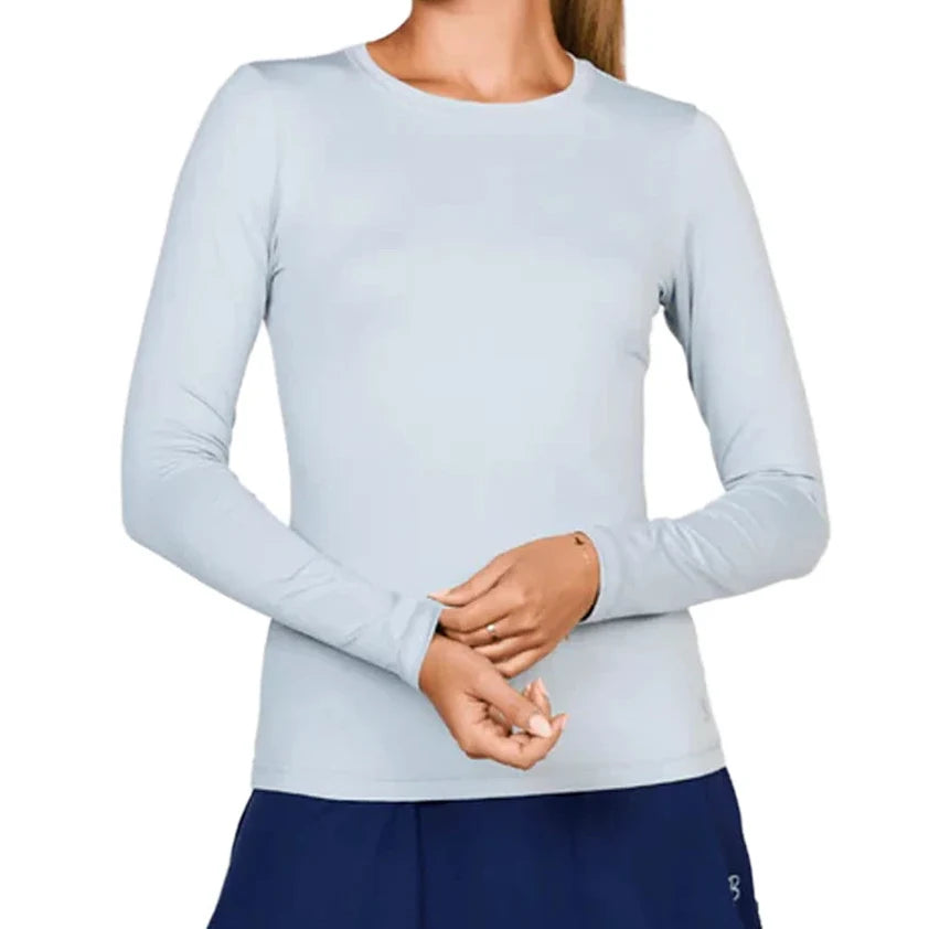 Women's UV Long Sleeve Tennis Top Stone,Apparel,Sofibella,Grey,XS,Tennis Express,7013STO-B