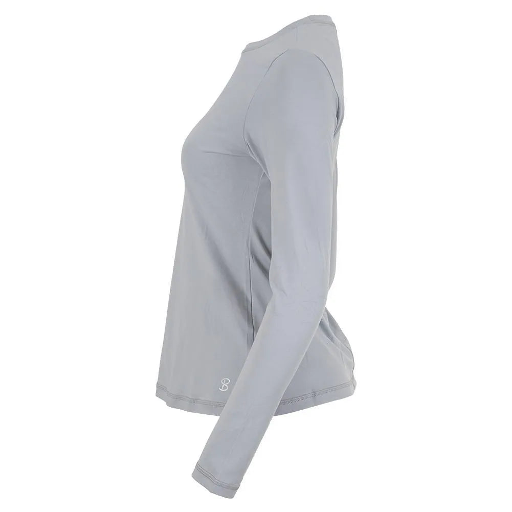 Women's UV Long Sleeve Tennis Top Stone-Apparel-Sofibella-7013STO-BF21-3-Tennis Express