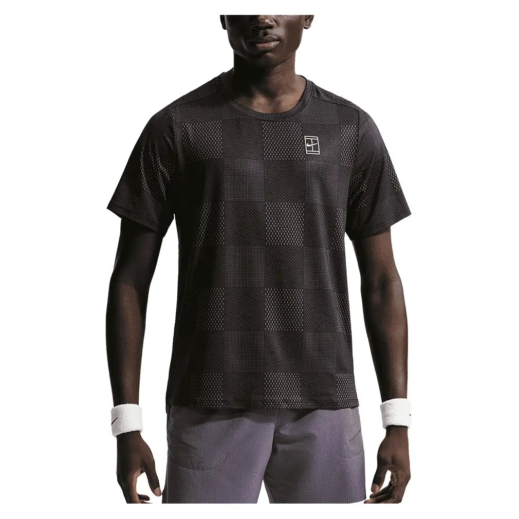 Men's Court Dri-FIT Advantage Print Tennis Top-Apparel-Nike-704625-010-3-Tennis Express