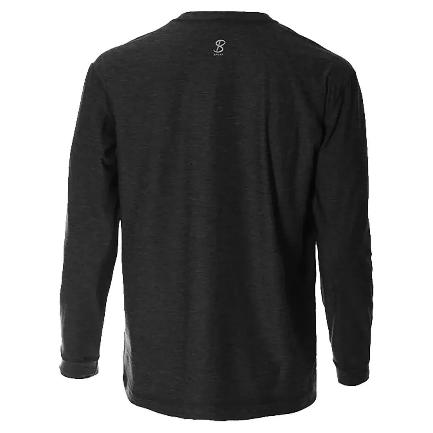 Men's SB Sport Classic Fit Long Sleeve Tennis Crew Black-Apparel-Sofibella-8016BLK-U22-2-Tennis Express