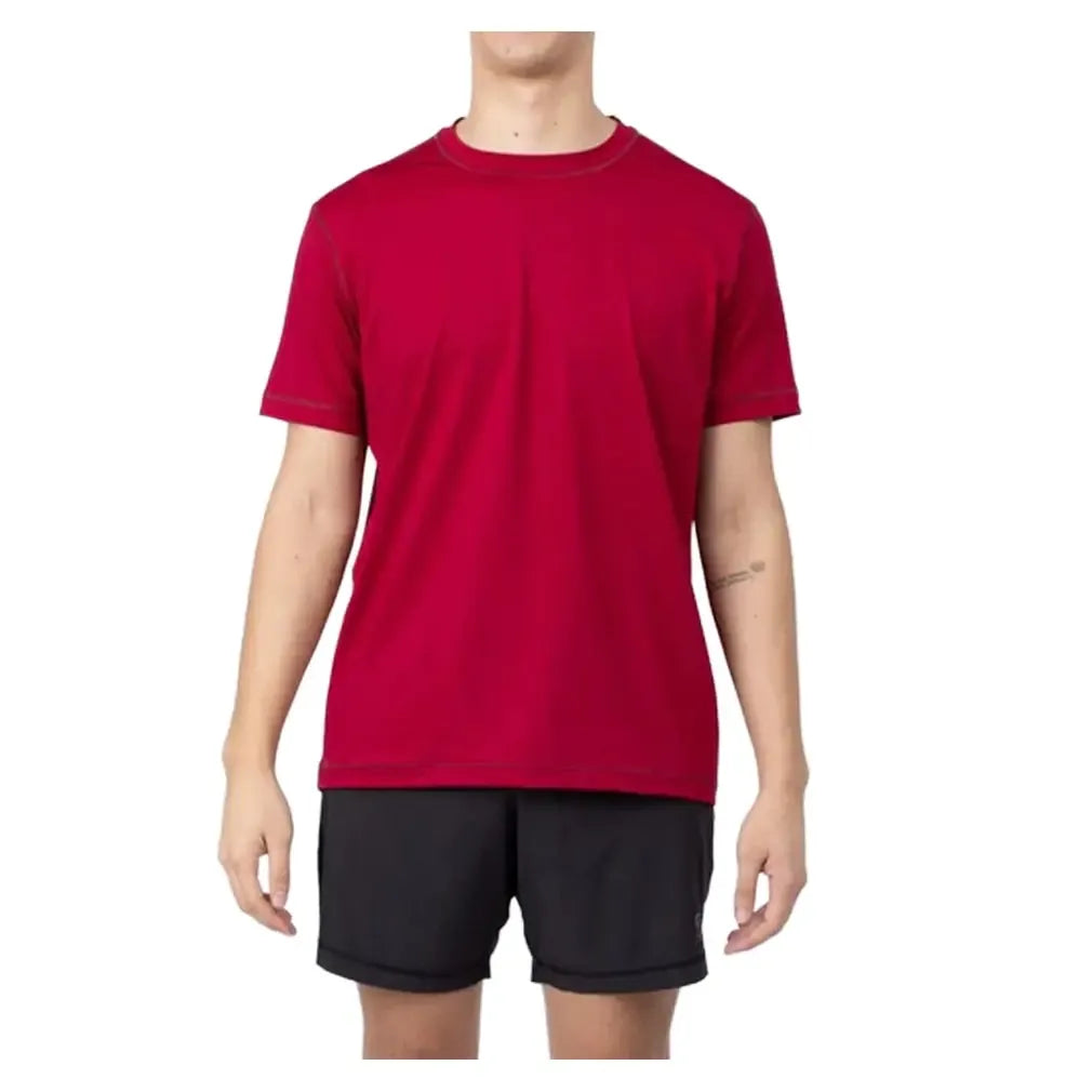 Men's Short Sleeve Tennis Top-Apparel-Sofibella-8032-B-Maroon-Tennis Express