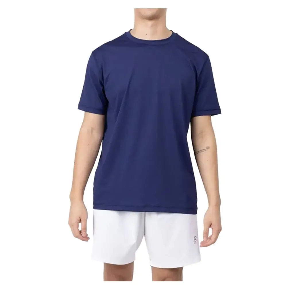 Men's Short Sleeve Tennis Top-Apparel-Sofibella-8032-B-N-Tennis Express